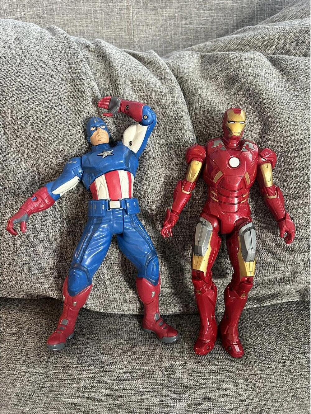 Marvel Legends Lot Talking 12” Captain America And Iron Man Figures Only